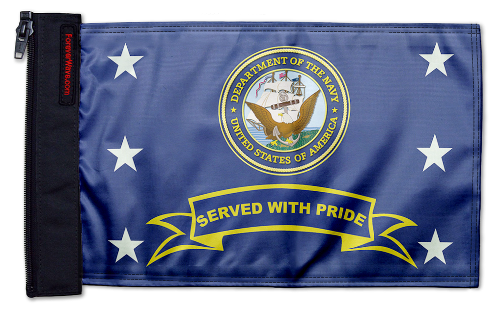 Navy Served With Pride 12"x18" Forever Wave Flag for Jeep Wrangler LJ 2003-2006