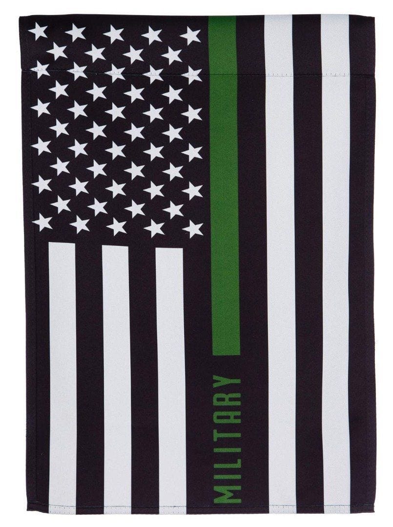 Military Thin Green Line Garden Flag 2 Sided