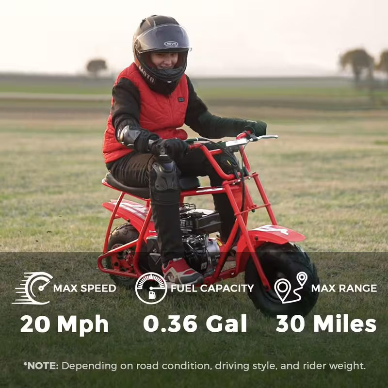 Mini Bike, 99cc 4-stroke Adult Mini Bike For Explorers, Gasoline-powered Mini Off-road Bike Motocross,