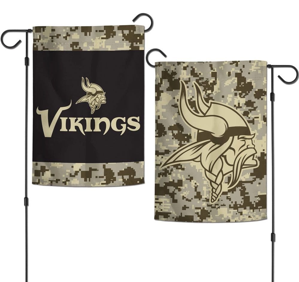 Minnesota Vikings Garden Flag 2 Sided Camo Military Tribute