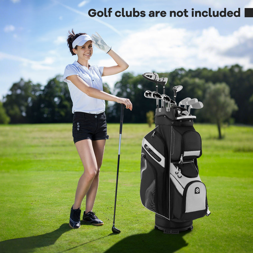 Molded Lock Top Golf Cart Bag with 14-Way Full Length Dividers and 11 Pockets