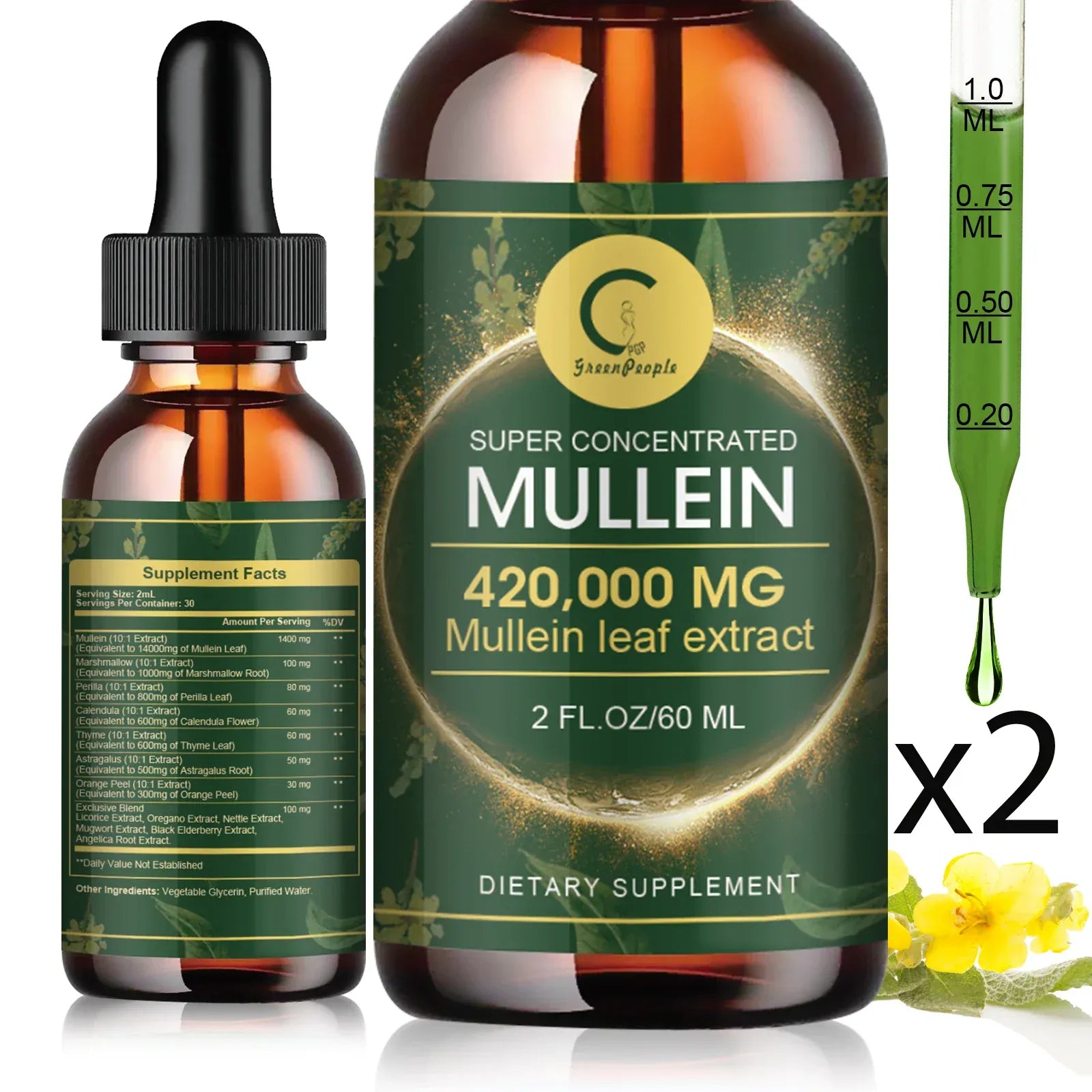 Mullein Leaf Extract Drops – Lung Cleanse & Respiratory Support