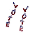 Enamel Glittered VOTE Message Link Dropdown Earrings