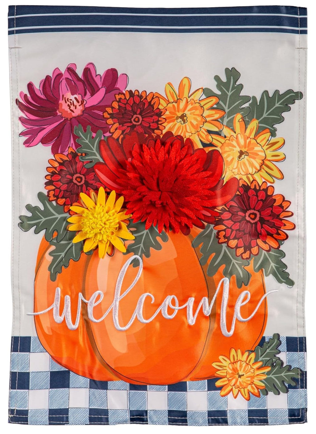 Mums and Pumpkin 2 Sided Garden Flag