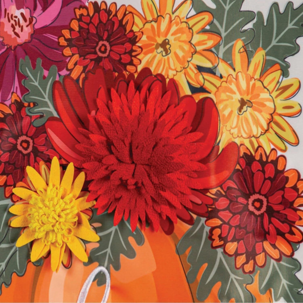 Mums and Pumpkin 2 Sided Garden Flag