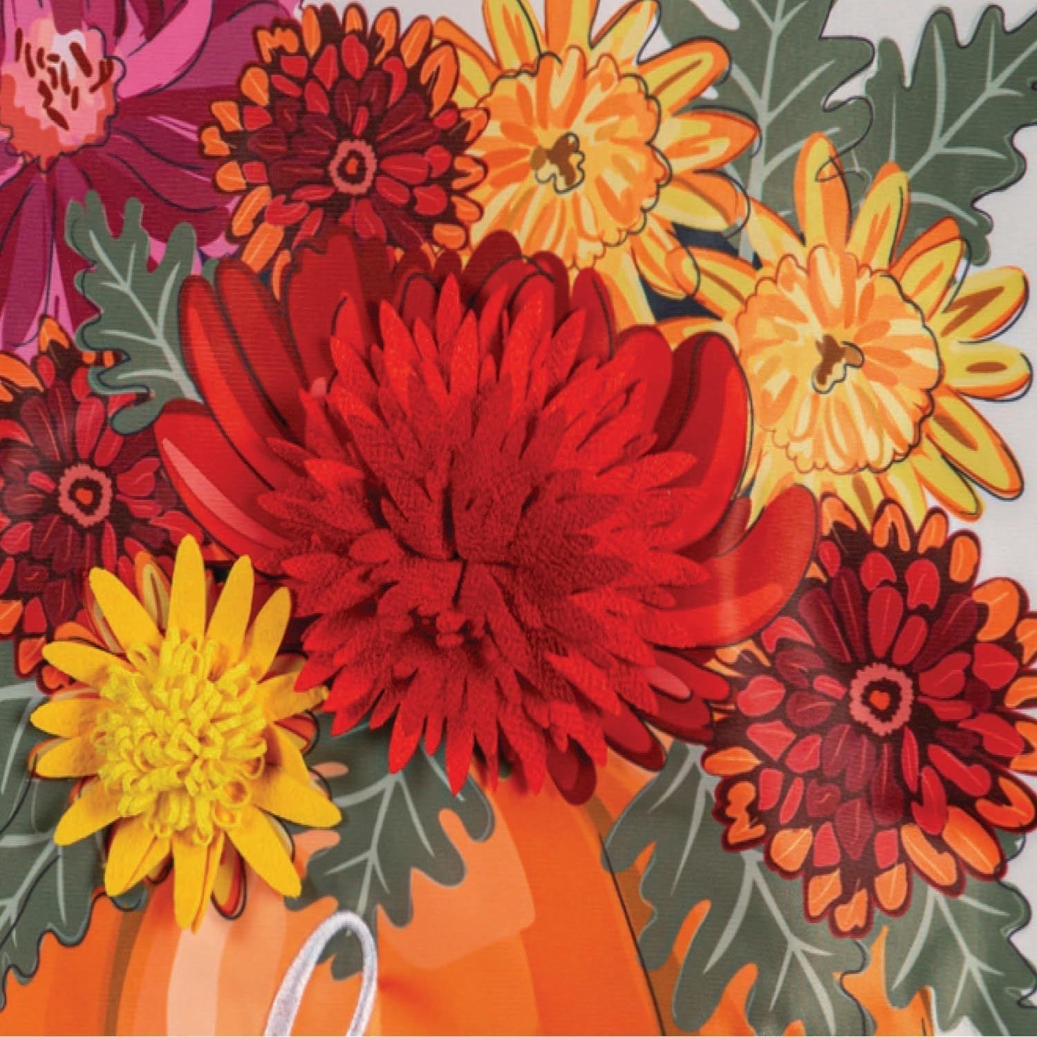 Mums and Pumpkin 2 Sided Garden Flag