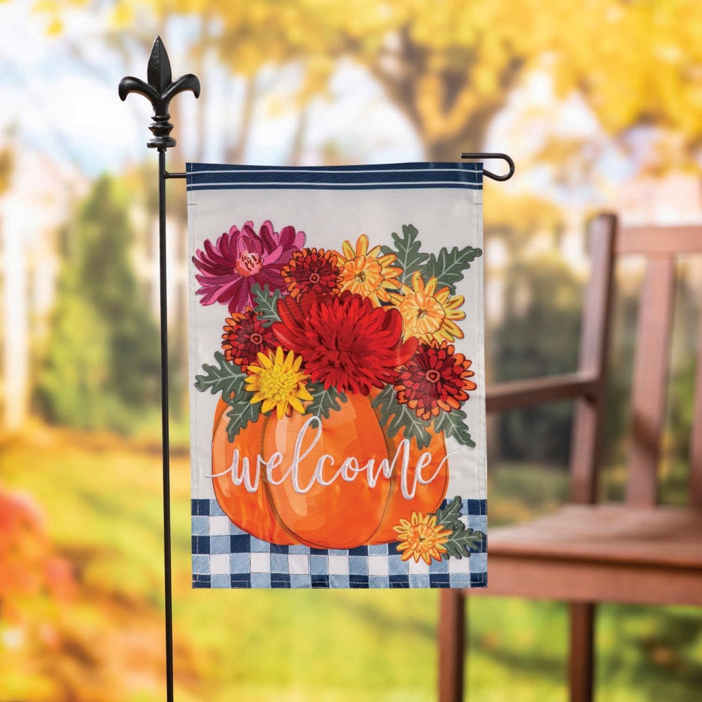 Mums and Pumpkin 2 Sided Garden Flag