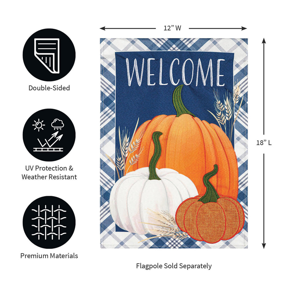 Mums and Pumpkin 2 Sided Garden Flag