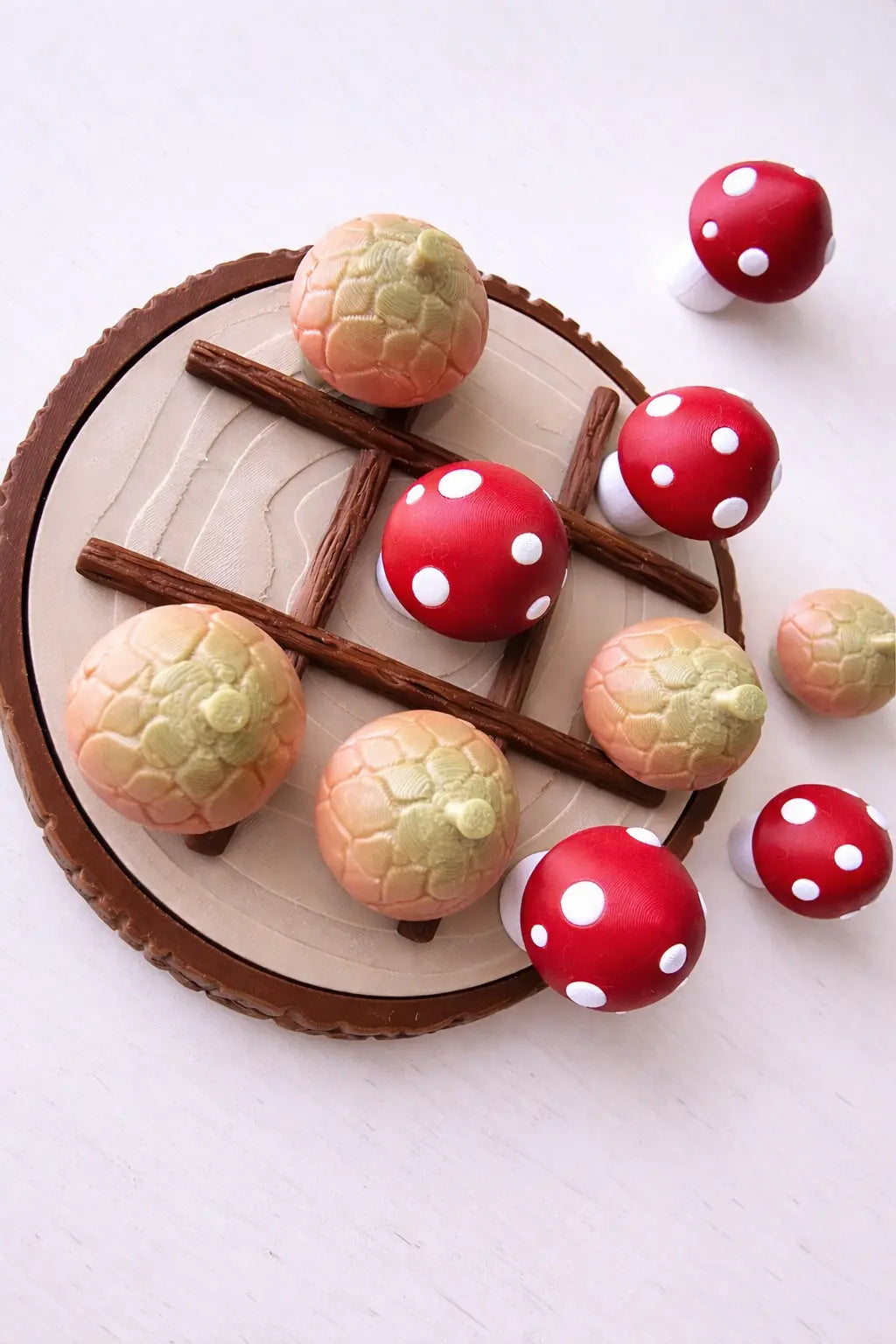 The Tween Space Mushroom Tic Tac Toe Game — Woodland Board Game | 3D Printed