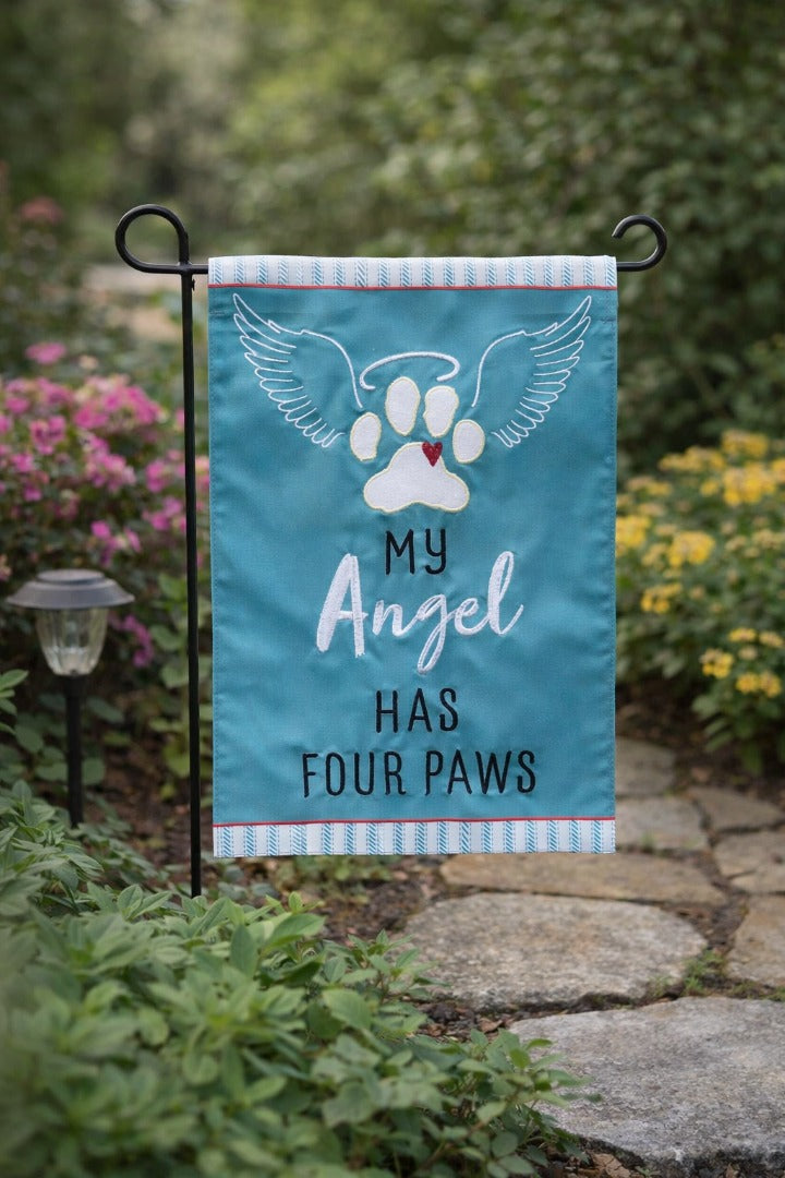 My Angel Has Four Paws 2 Sided Garden Flag