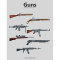 Guns Coloring Book for Grown-Ups 1 & 2 - Paperback