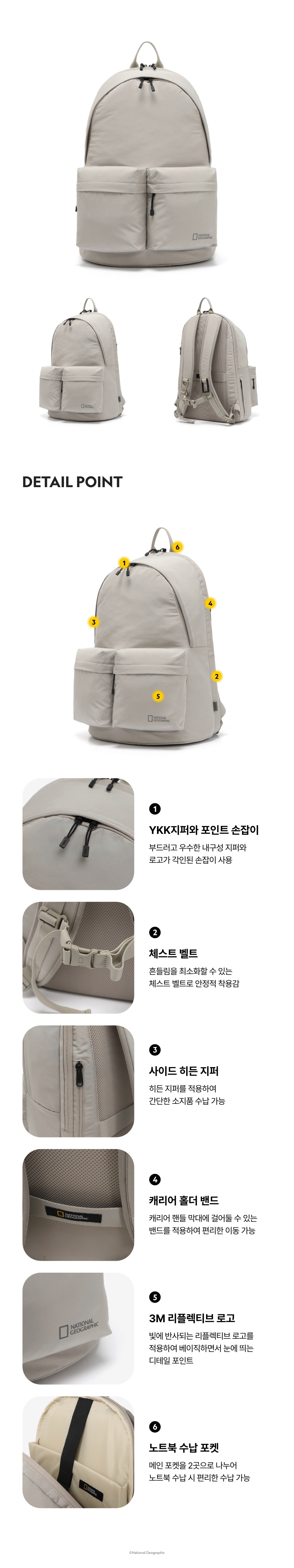 Riize 24Fw Heron Collection - Double Pocket Backpack Beige