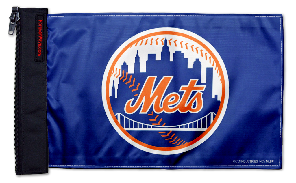 New York Mets 11"x17" Forever Wave Flag for Jeep Wrangler TJ 1996-2006