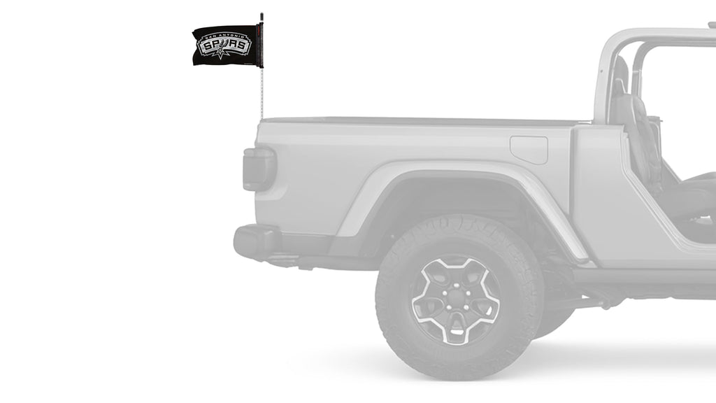 San Antonio Spurs 11"x17" Forever Wave Flag for Jeep Wrangler JK 2-Door 2007-2018