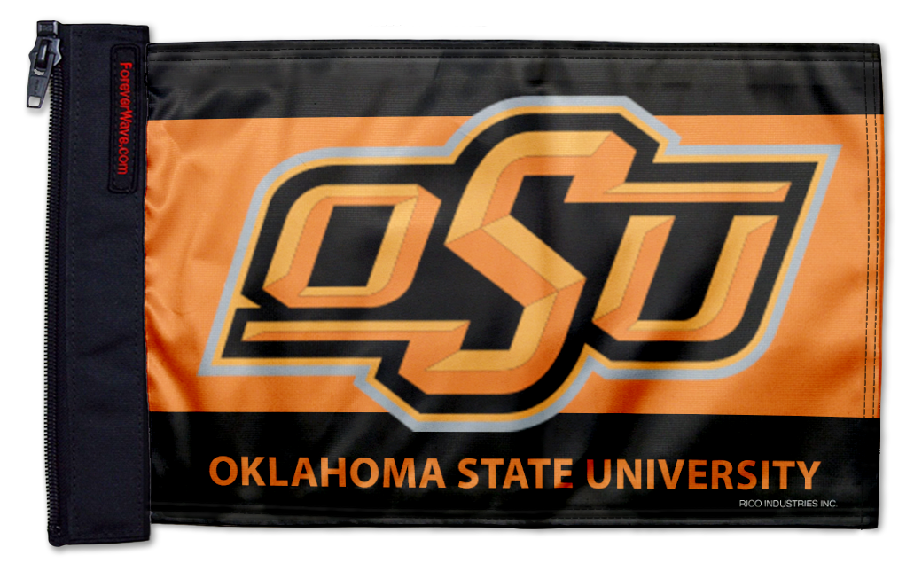 Oklahoma State 11"x17" Forever Wave Flag for Jeep Wrangler CJ-7 and CJ-8 1976-1986