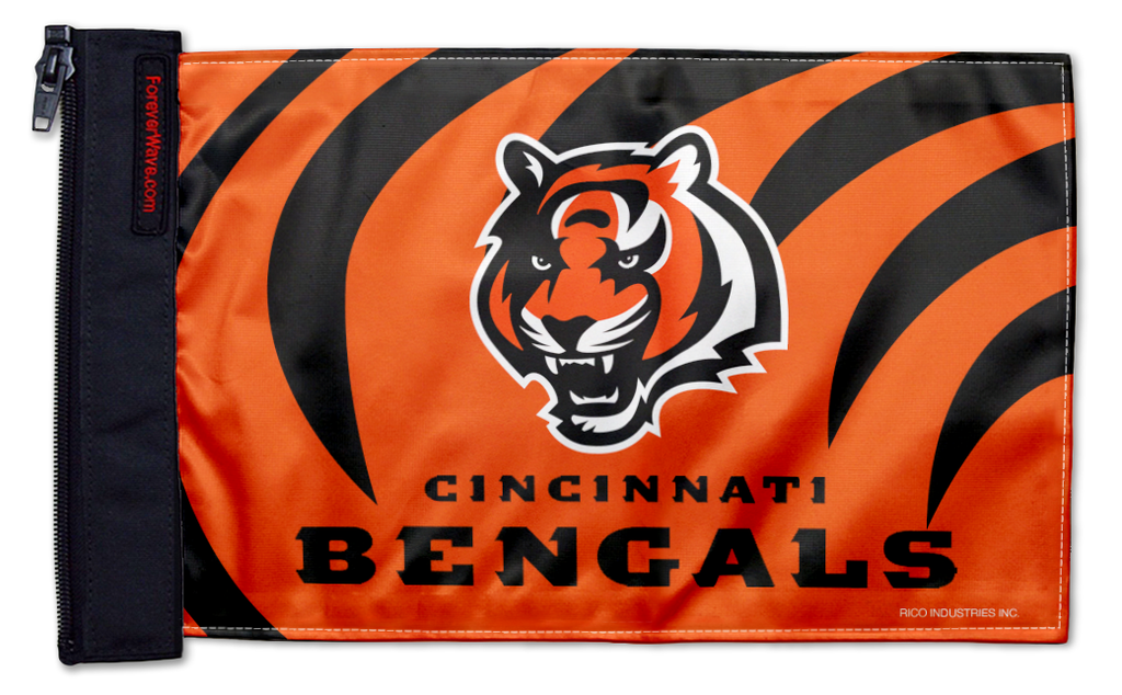 Cincinnati Bengals 11"x17" Forever Wave Flag for Jeep Wrangler CJ-7 and CJ-8 1976-1986
