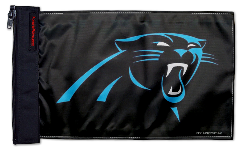 Carolina Panthers 11"x17" Forever Wave Flag for Jeep Wrangler CJ-7 and CJ-8 1976-1986