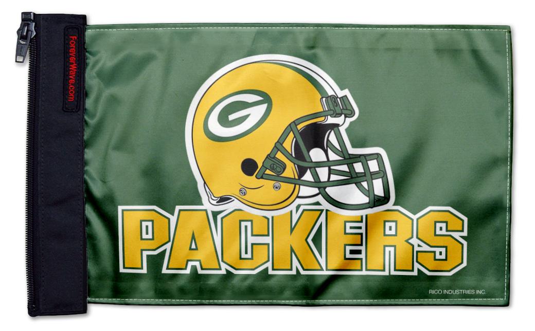 Green Bay Packers 11"x17" Forever Wave Flag for Jeep Wrangler YJ 1986-1995