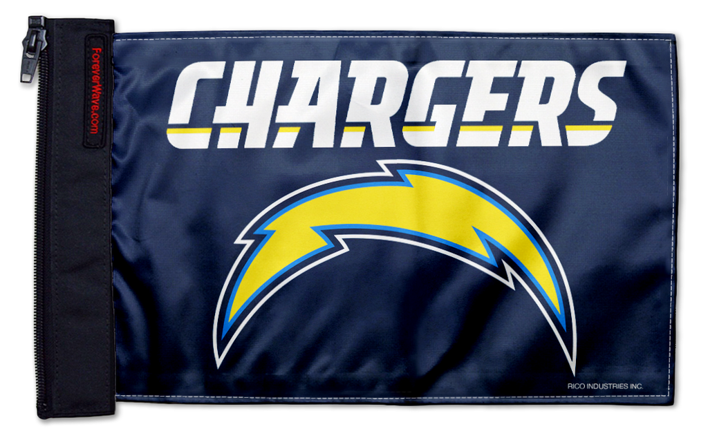 Los Angeles Chargers 11"x17" Forever Wave Flag for Jeep Wrangler CJ-7 and CJ-8 1976-1986