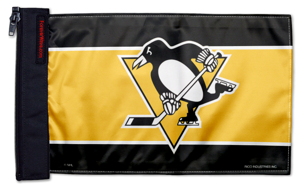 Pittsburgh Penguins 11"x17" Forever Wave Flag for Jeep Wrangler TJ 1996-2006