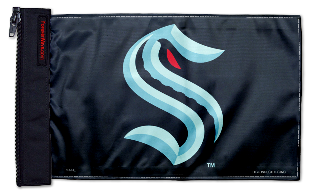 Seattle Kraken 11"x17" Forever Wave Flag for Jeep Wrangler JK 2-Door 2007-2018