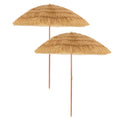 6.5 Feet Portable Thatched Tiki Beach Umbrella with Adjustable Tilt for Backyard