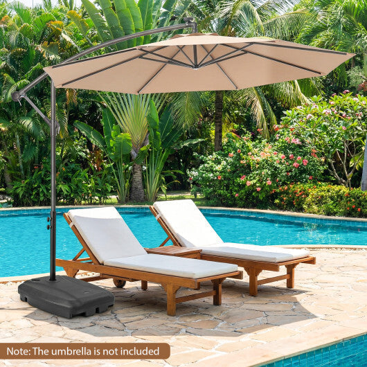 220 LBS Cantilever Patio Umbrella Base Stand withWheels Fillable offset Umbrella Stand-Black