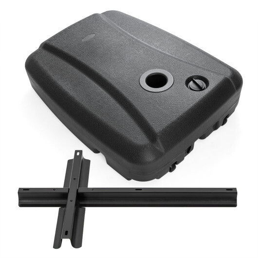 220 LBS Cantilever Patio Umbrella Base Stand withWheels Fillable offset Umbrella Stand-Black