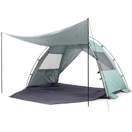 Beach Tent Sun Shelter with Canopy Easy Setup UPF50+ Sun Protection-Green
