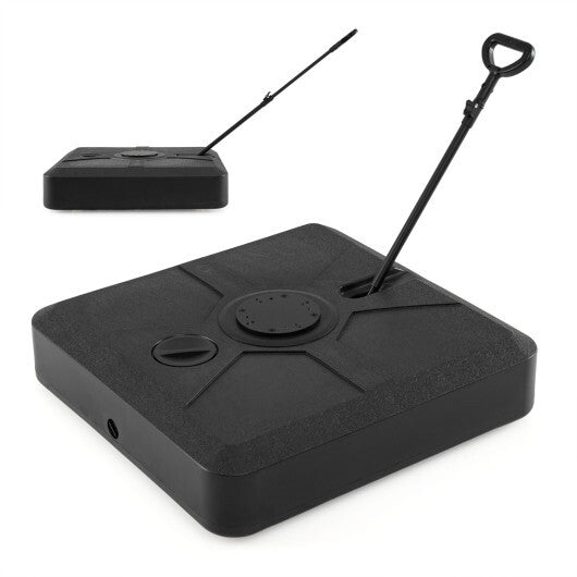 330 lbs Weighted Cantilever Umbrella Base with Wheels and Retractable Pull Rod-Black