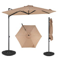 10 FT Cantilever Patio Umbrella with 360 Rotation for Garden-Tan