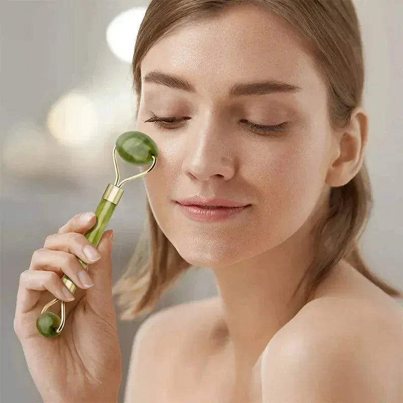 Natural Jade Roller & Gua Sha Set