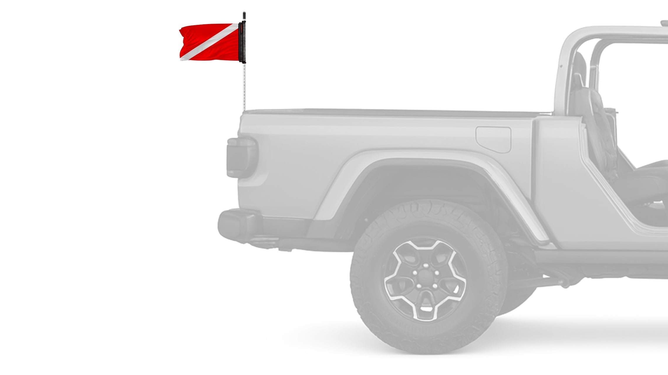 Diver Down 12"x18" Forever Wave Flag for Jeep Wrangler JK 2-Door 2007-2018