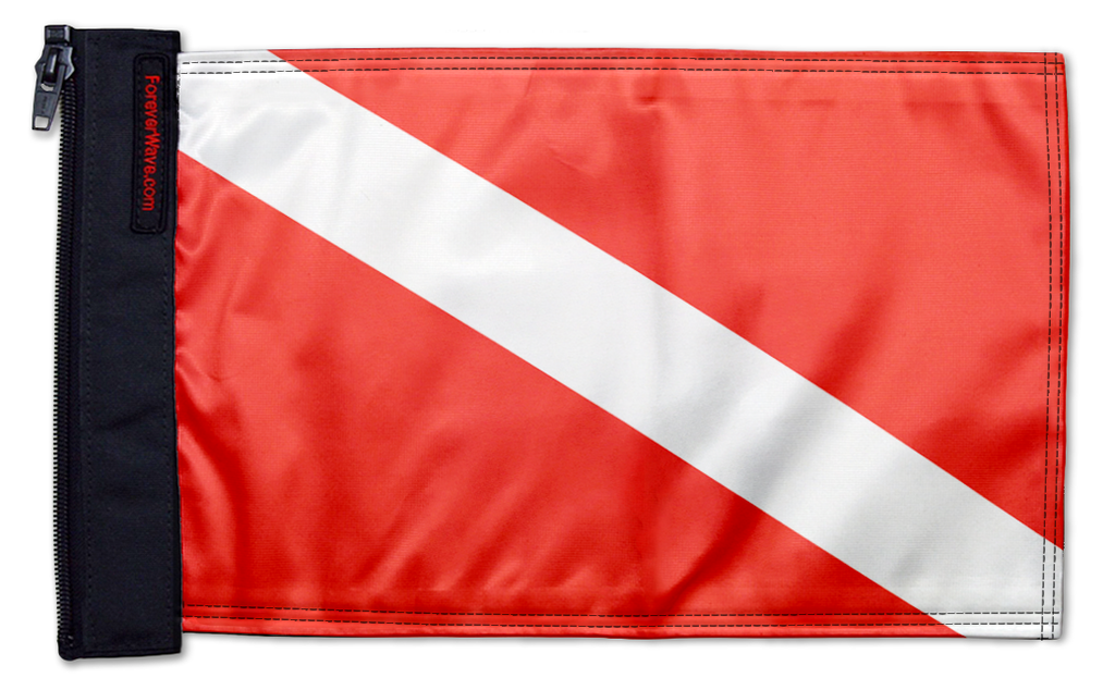 Diver Down 12"x18" Forever Wave Flag for Jeep Wrangler CJ-7 and CJ-8 1976-1986