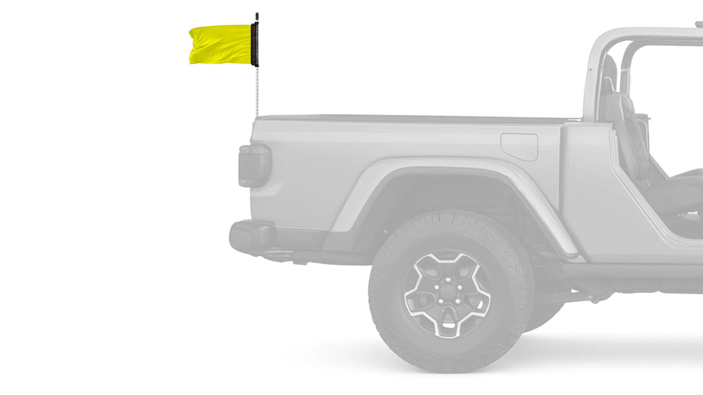 Solid Yellow "Q" 12"x18" Forever Wave Flag for Jeep Wrangler JK 2-Door 2007-2018