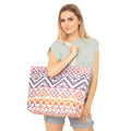 Colorful Tribal Pattern Beach Tote Bag