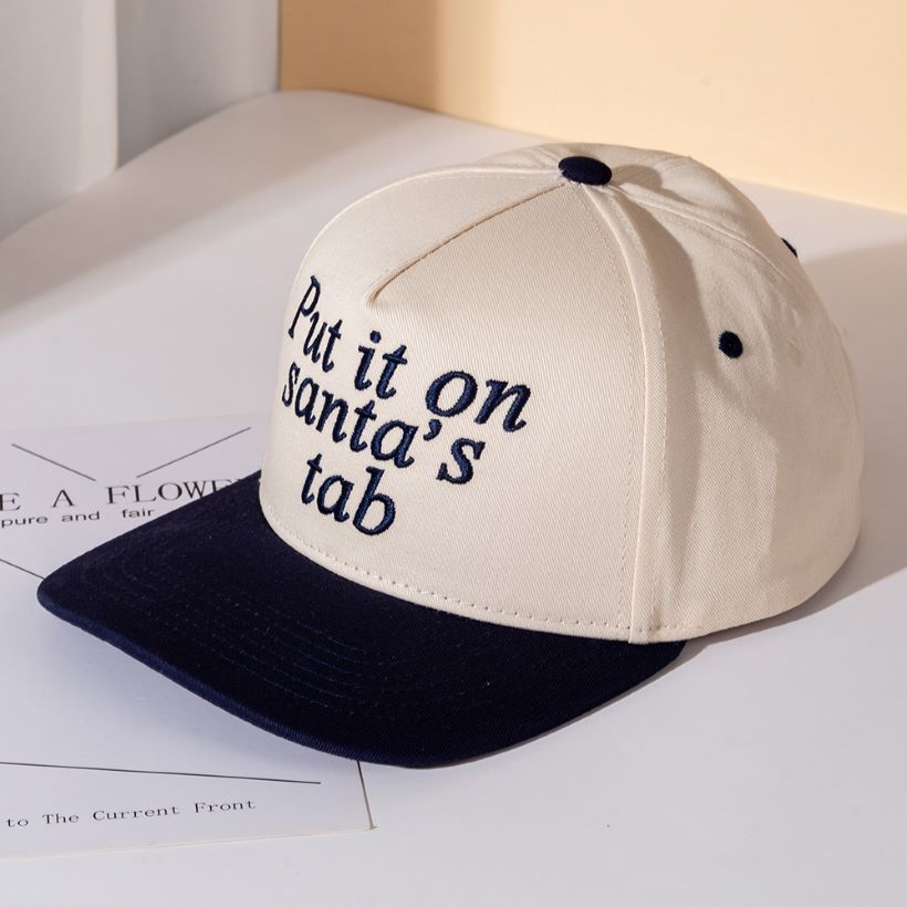 Put It On Santas Tap Message Embroidered Five Panel Canvas Snapback Baseball Cap