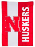 Nebraska Huskers Garden Flag 2 Sided Applique Logo