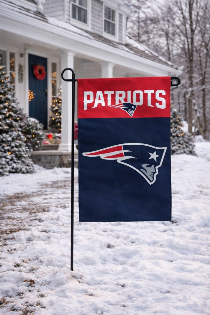New England Patrioits Garden Flag 2 Sided Logo