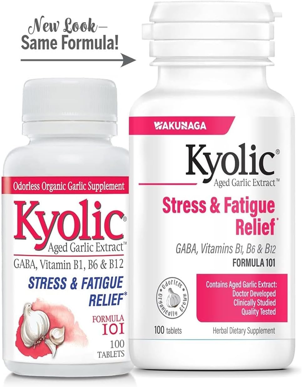 Kyolic Aged Garlic Extract, Formula 101 Stress & Fatigue Relief, 200 Tablets