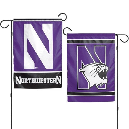 Northwestern Wildcats 2 Sided Garden Flag Logo