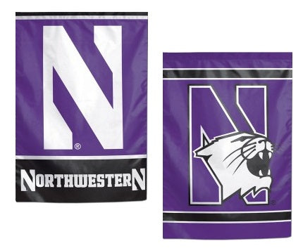 Northwestern Wildcats 2 Sided Garden Flag Logo