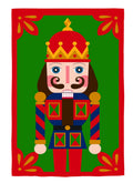 Nutcracker Christmas Garden Flag 2 Sided Applique