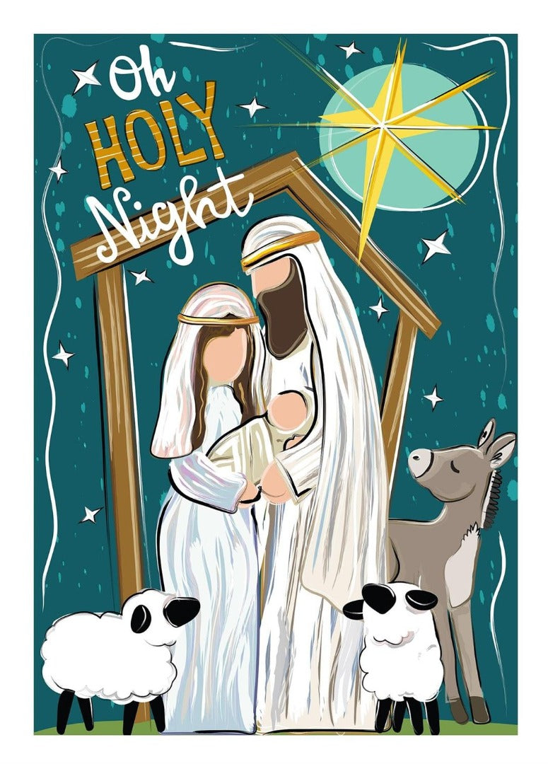 O Holy Night 2 Sided Garden Flag