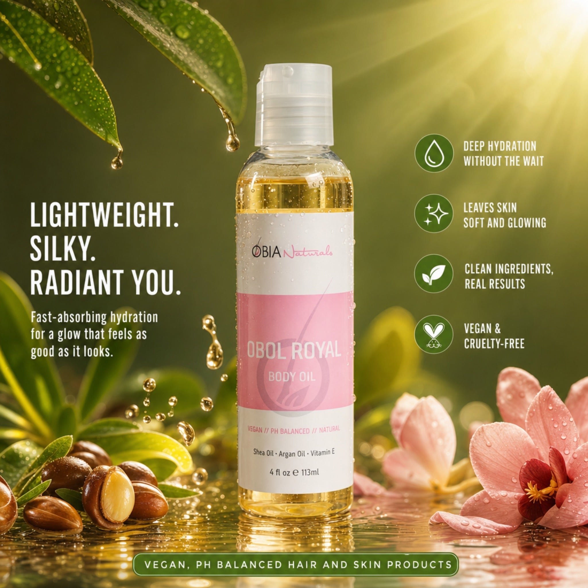 OBOL Royal Body Oil — Argan Body Oil for Women, After Shower