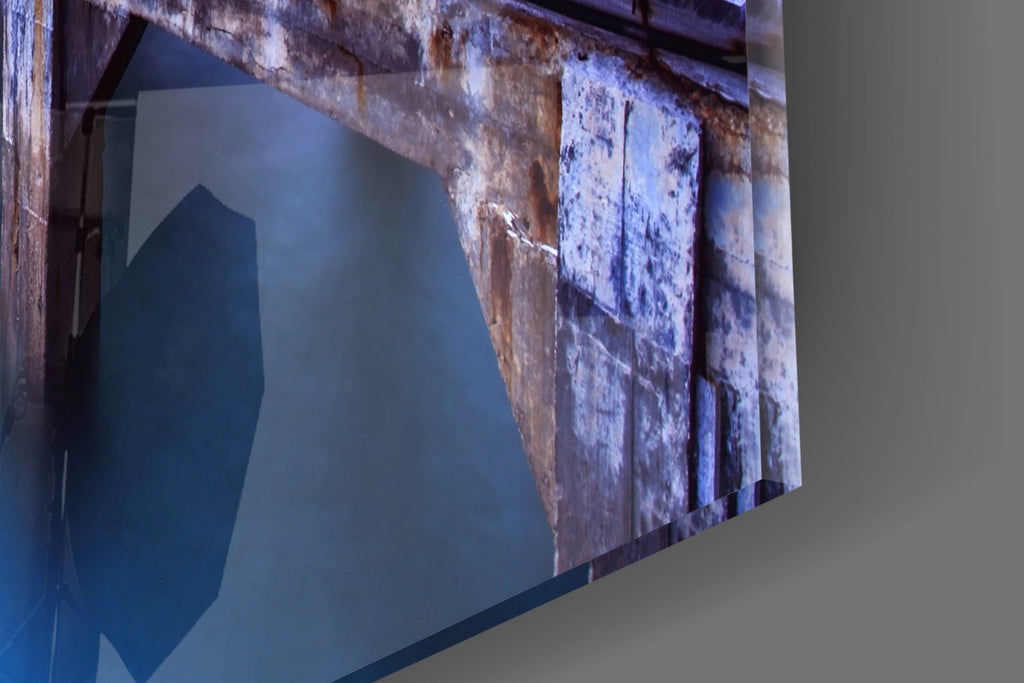 Violet Sunrise Wooden Pier Glass Wall Art