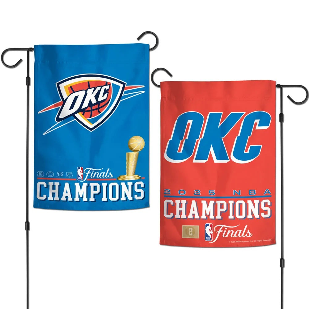 OKC Thunder 2025 NBA Champions 2 Sided Garden Flag