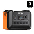 OUPES 2400W 2232Wh Portable Power Station, Solar Powered Generator with 5 AC Outlets (5000W Peak), Emergency LiFePO4 Battery UPS Generator for Home Backup, Outdoor, Camping, RV, Bundles, 240W-960W Solar Panel Optional