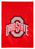 Ohio State Buckeyes Garden Flag 2 Sided Applique Logo