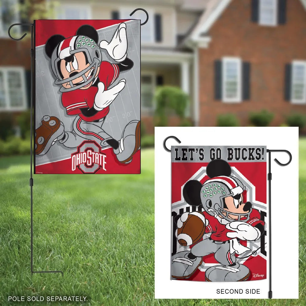 Ohio State Buckeyes Mickey Mouse 2 Sided Garden Flag